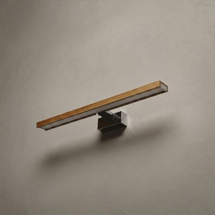 Brilagi - LED fürdőszobai tükörvilágítás 3 az 1-ben WOODY MIRROR LED/12W/230V 60 cm IP44 fényes króm/tölgy