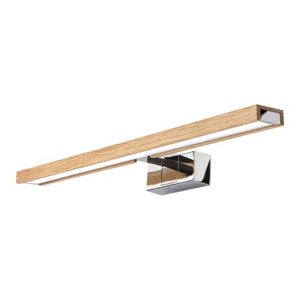 Brilagi - LED fürdőszobai tükörvilágítás 3 az 1-ben WOODY MIRROR LED/12W/230V 60 cm IP44 fényes króm/tölgy