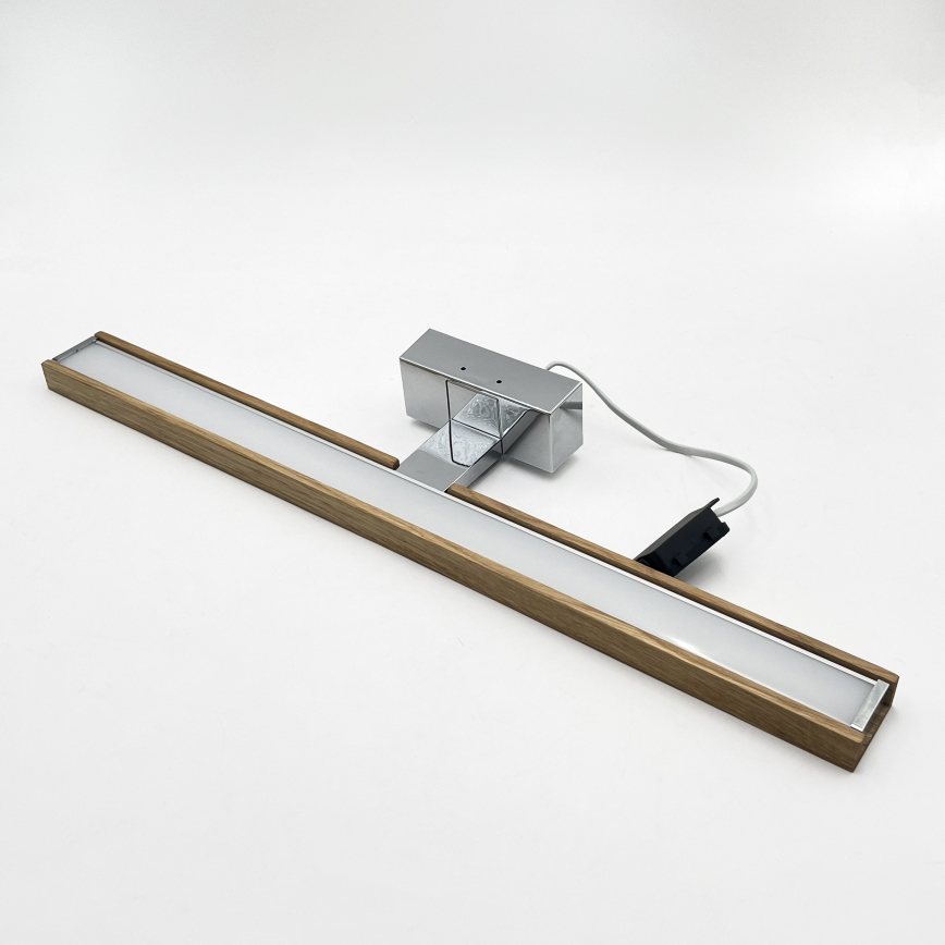 Brilagi - LED fürdőszobai tükörvilágítás 3 az 1-ben WOODY MIRROR LED/12W/230V 60 cm IP44 fényes króm/tölgy
