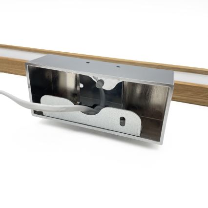 Brilagi - LED fürdőszobai tükörvilágítás 3 az 1-ben WOODY MIRROR LED/12W/230V 60 cm IP44 fényes króm/tölgy