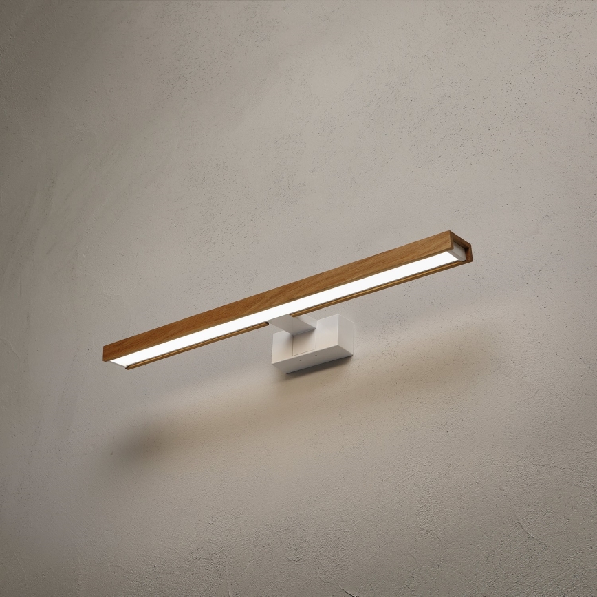 Brilagi - LED fürdőszobai tükörvilágítás 3 az 1-ben WOODY MIRROR LED/12W/230V 60 cm IP44 fehér/tölgy
