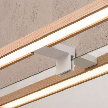Brilagi - LED fürdőszobai tükörvilágítás 3 az 1-ben WOODY MIRROR LED/12W/230V 60 cm IP44 fehér/tölgy