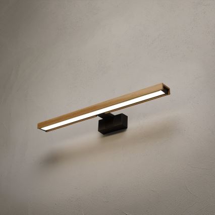 Brilagi - LED fürdőszobai tükörvilágítás 3 az 1-ben WOODY MIRROR LED/12W/230V 60 cm IP44 fekete/tölgy