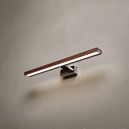 Brilagi - LED fürdőszobai tükörvilágítás 3 az 1-ben WOODY MIRROR LED/12W/230V 60 cm IP44 fényes króm/tölgy-cseresznye