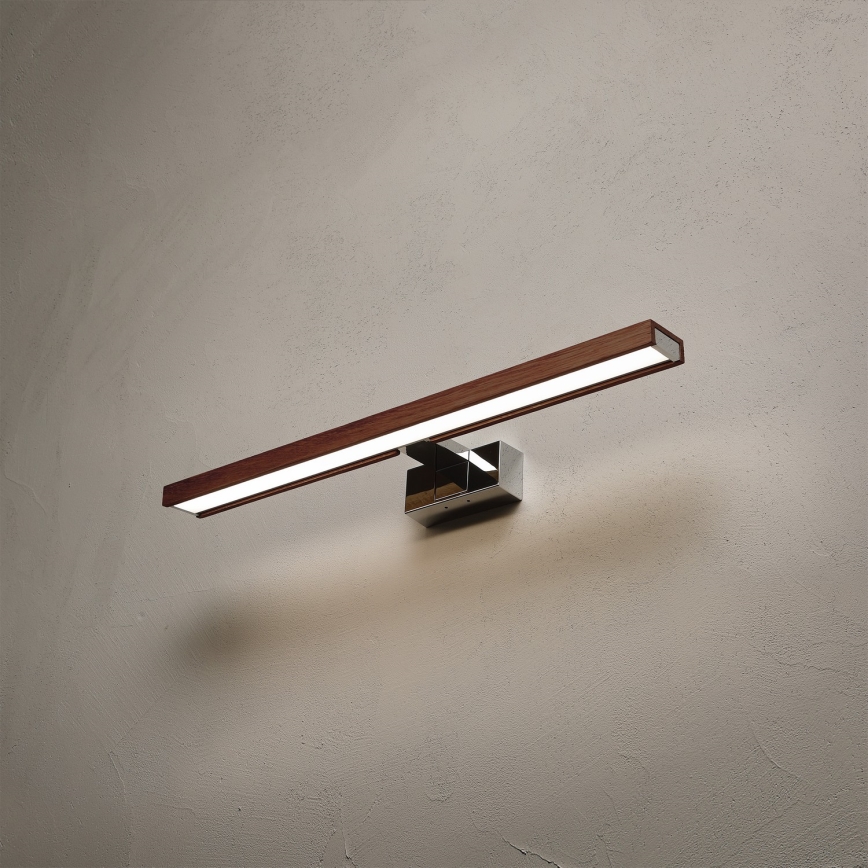 Brilagi - LED fürdőszobai tükörvilágítás 3 az 1-ben WOODY MIRROR LED/12W/230V 60 cm IP44 fényes króm/tölgy-cseresznye