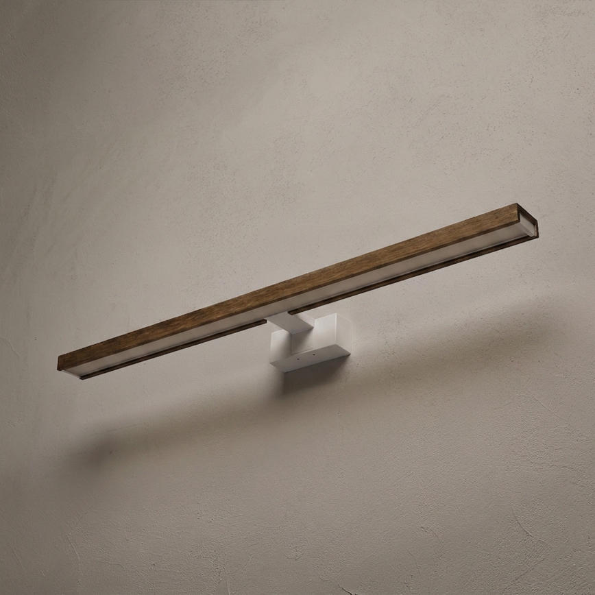 Brilagi - LED fürdőszobai tükörvilágítás 3 az 1-ben WOODY MIRROR LED/15W/230V 80 cm IP44 fehér/tölgy-dió
