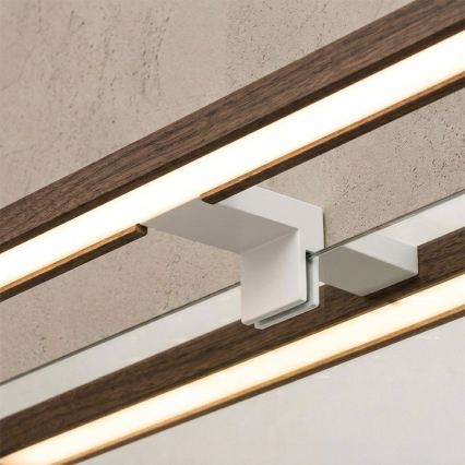 Brilagi - LED fürdőszobai tükörvilágítás 3 az 1-ben WOODY MIRROR LED/15W/230V 80 cm IP44 fehér/tölgy-dió