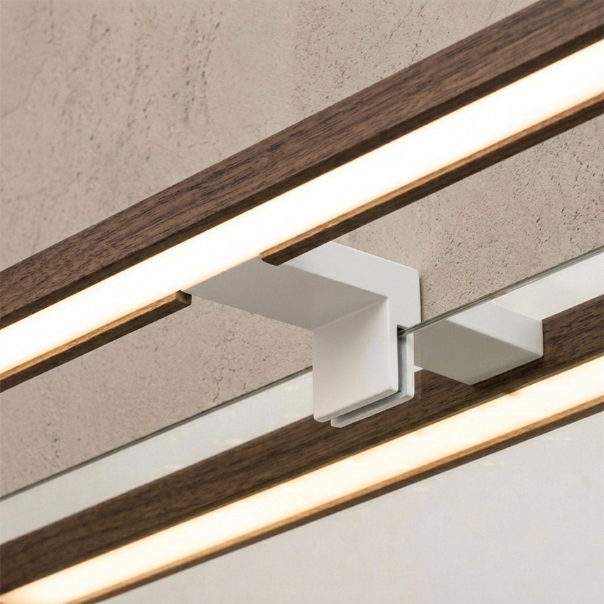 Brilagi - LED fürdőszobai tükörvilágítás 3 az 1-ben WOODY MIRROR LED/15W/230V 80 cm IP44 fehér/tölgy-dió
