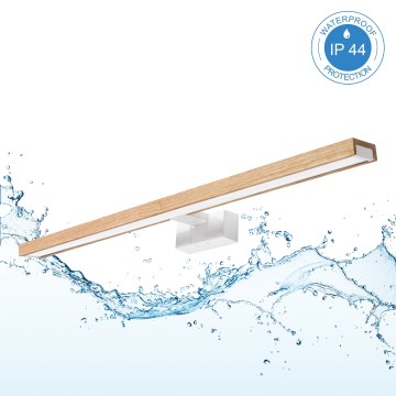 Brilagi - LED fürdőszobai tükörvilágítás 3 az 1-ben WOODY MIRROR LED/15W/230V 80 cm IP44 fehér/tölgy