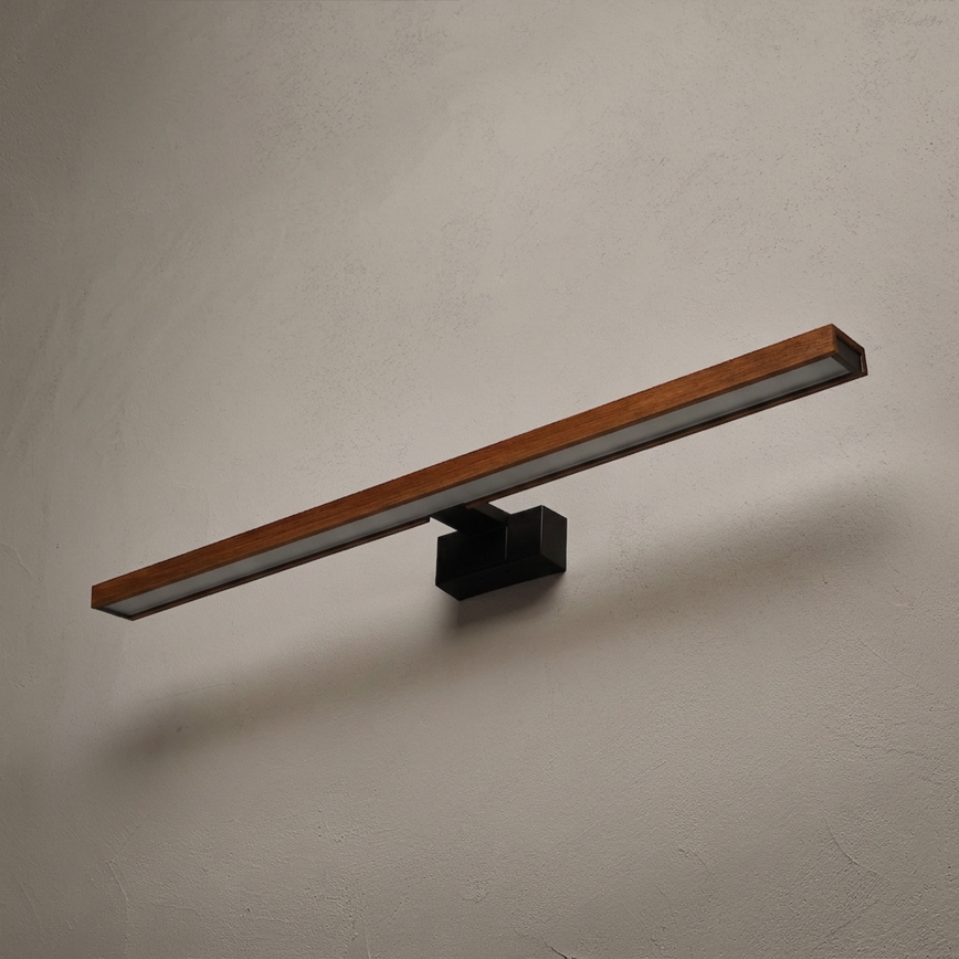 Brilagi - LED fürdőszobai tükörvilágítás 3 az 1-ben WOODY MIRROR LED/15W/230V 80 cm IP44 fekete/tölgy-cseresznye