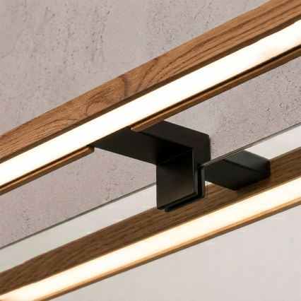 Brilagi - LED fürdőszobai tükörvilágítás 3 az 1-ben WOODY MIRROR LED/15W/230V 80 cm IP44 fekete/tölgy-cseresznye