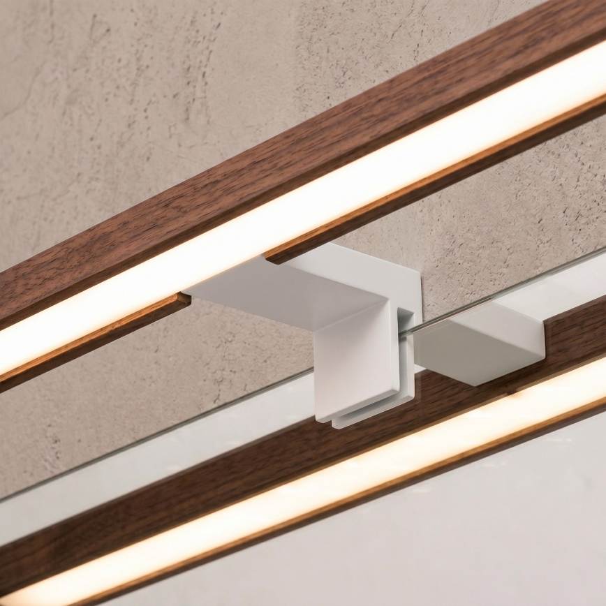 Brilagi - LED fürdőszobai tükörvilágítás 3 az 1-ben WOODY MIRROR LED/15W/230V 80 cm IP44 fehér/tölgy-cseresznye