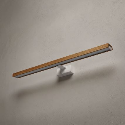 Brilagi - LED fürdőszobai tükörvilágítás 3 az 1-ben WOODY MIRROR LED/15W/230V 80 cm IP44 fehér/tölgy