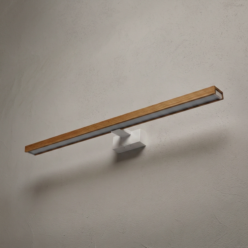 Brilagi - LED fürdőszobai tükörvilágítás 3 az 1-ben WOODY MIRROR LED/15W/230V 80 cm IP44 fehér/tölgy