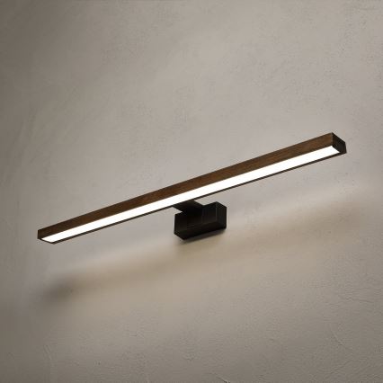 Brilagi - WOODY MIRROR 3 az 1-ben LED fürdőszobai tükörvilágítás LED/15W/230V 80 cm IP44 fekete/tölgy-dió