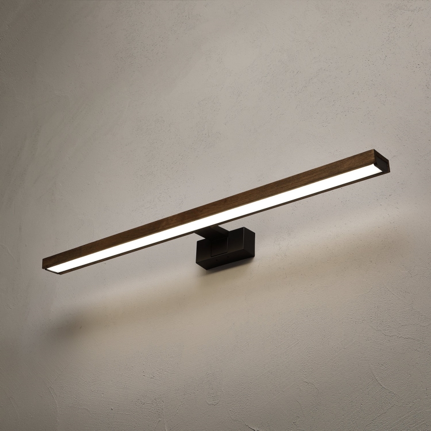 Brilagi - WOODY MIRROR 3 az 1-ben LED fürdőszobai tükörvilágítás LED/15W/230V 80 cm IP44 fekete/tölgy-dió
