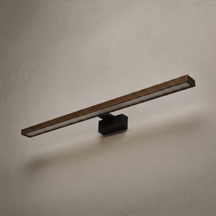 Brilagi - WOODY MIRROR 3 az 1-ben LED fürdőszobai tükörvilágítás LED/15W/230V 80 cm IP44 fekete/tölgy-dió