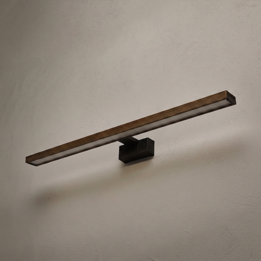 Brilagi - WOODY MIRROR 3 az 1-ben LED fürdőszobai tükörvilágítás LED/15W/230V 80 cm IP44 fekete/tölgy-dió