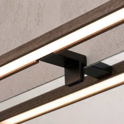 Brilagi - WOODY MIRROR 3 az 1-ben LED fürdőszobai tükörvilágítás LED/15W/230V 80 cm IP44 fekete/tölgy-dió