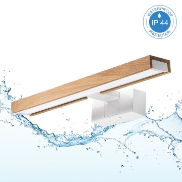 Brilagi - LED fürdőszobai tükörvilágítás 3 az 1-ben WOODY MIRROR LED/8W/230V 40 cm IP44 fehér/tölgy
