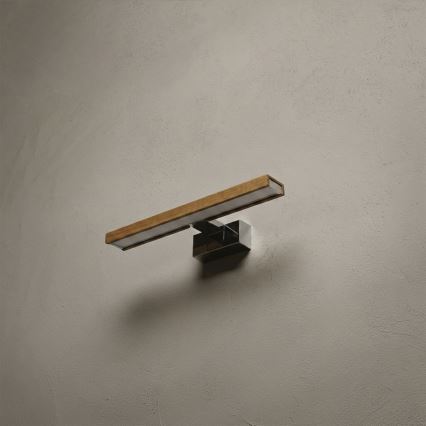 Brilagi - 3 az 1-ben LED fürdőszobai tükörvilágítás WOODY MIRROR LED/8W/230V 40 cm IP44 fényes króm/tölgy