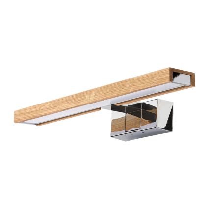 Brilagi - 3 az 1-ben LED fürdőszobai tükörvilágítás WOODY MIRROR LED/8W/230V 40 cm IP44 fényes króm/tölgy