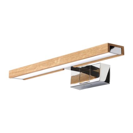 Brilagi - 3 az 1-ben LED fürdőszobai tükörvilágítás WOODY MIRROR LED/8W/230V 40 cm IP44 fényes króm/tölgy