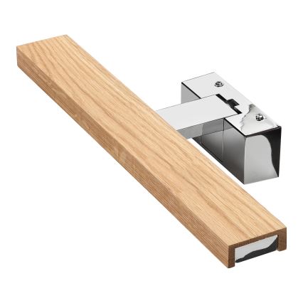 Brilagi - 3 az 1-ben LED fürdőszobai tükörvilágítás WOODY MIRROR LED/8W/230V 40 cm IP44 fényes króm/tölgy