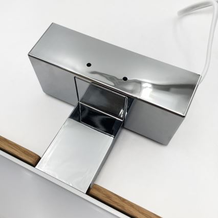 Brilagi - 3 az 1-ben LED fürdőszobai tükörvilágítás WOODY MIRROR LED/8W/230V 40 cm IP44 fényes króm/tölgy