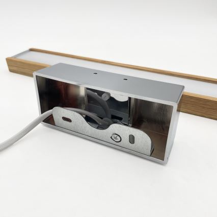 Brilagi - 3 az 1-ben LED fürdőszobai tükörvilágítás WOODY MIRROR LED/8W/230V 40 cm IP44 fényes króm/tölgy