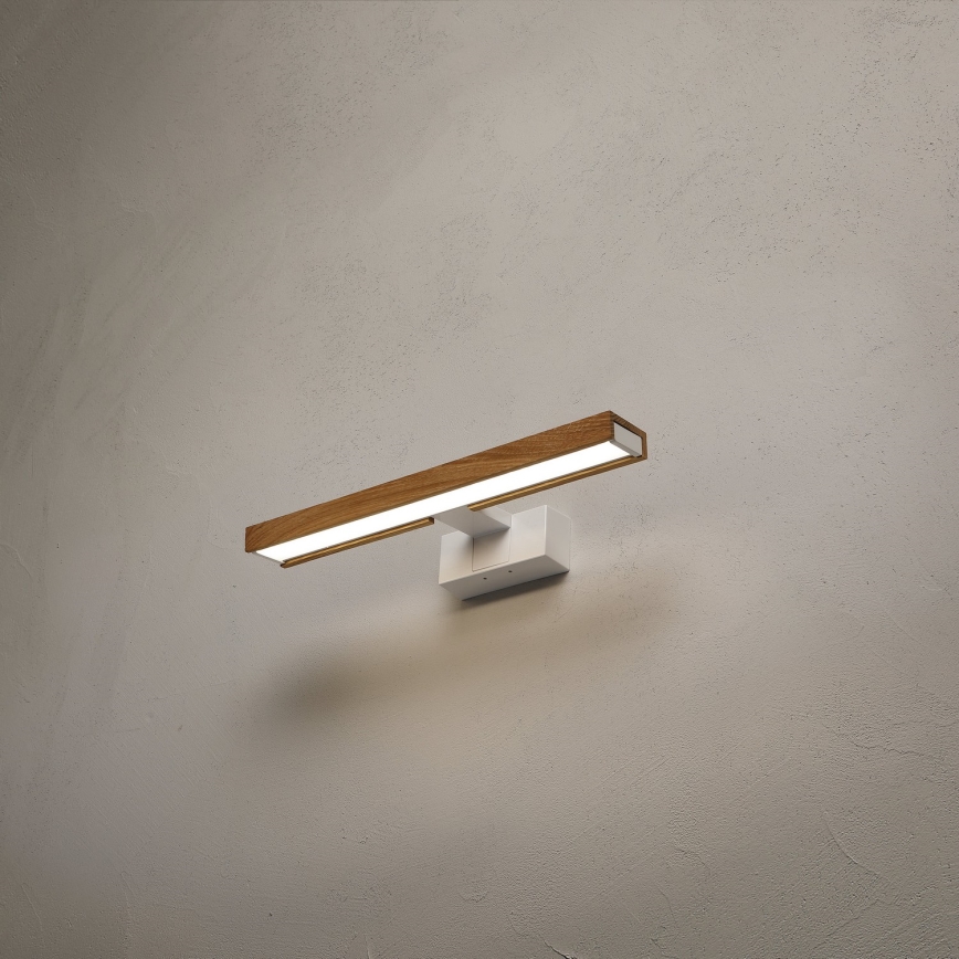 Brilagi - LED fürdőszobai tükörvilágítás 3 az 1-ben WOODY MIRROR LED/8W/230V 40 cm IP44 fehér/tölgy