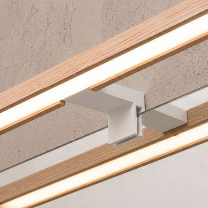 Brilagi - LED fürdőszobai tükörvilágítás 3 az 1-ben WOODY MIRROR LED/8W/230V 40 cm IP44 fehér/tölgy