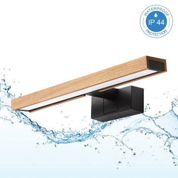 Brilagi - LED fürdőszobai tükörvilágítás 3 az 1-ben WOODY MIRROR LED/8W/230V IP44 fekete/tölgy