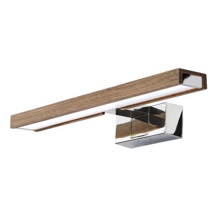 Brilagi - LED fürdőszobai tükörvilágítás 3 az 1-ben WOODY MIRROR LED/8W/230V 40 cm IP44 fényes króm/tölgy-dió
