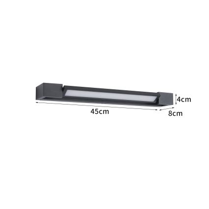 Brilagi - LED fürdőszobai tükörvilágítás AQUA LINE LED/12W/230V 45 cm IP44 fekete CRI 90