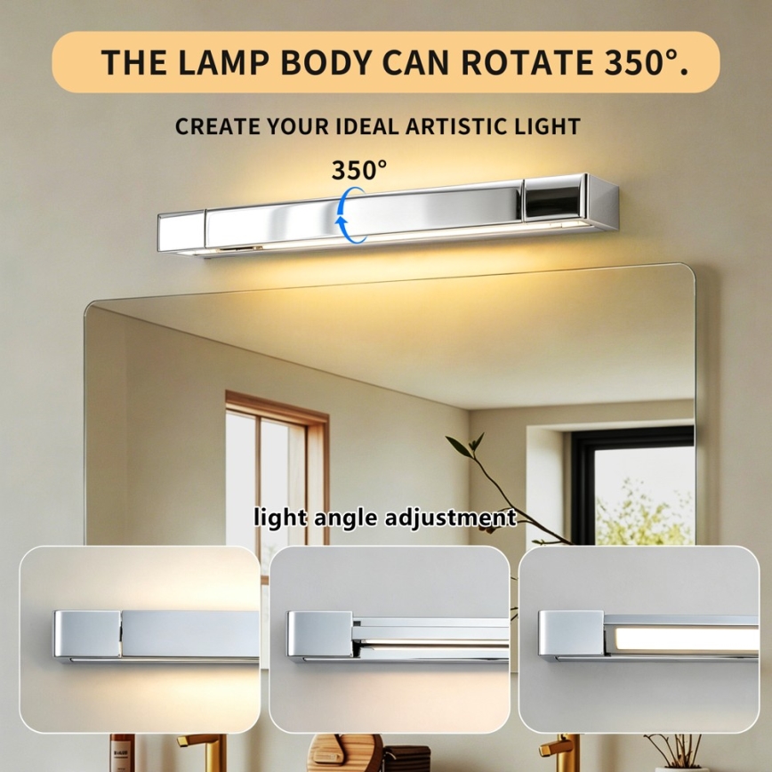 Brilagi - LED fürdőszobai tükörvilágítás AQUA LINE LED/12W/230V 45 cm IP44 fényes króm CRI 90
