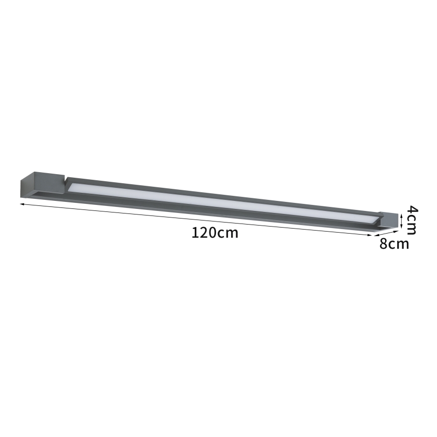 Brilagi - LED fürdőszobai tükörvilágítás AQUA LINE LED/36W/230V 120 cm IP44 antracit CRI 90