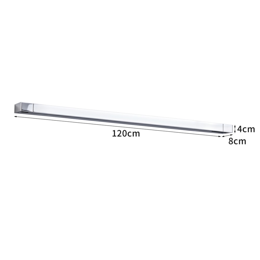 Brilagi - LED fürdőszobai tükörvilágítás AQUA LINE LED/36W/230V 120 cm IP44 fényes króm CRI 90