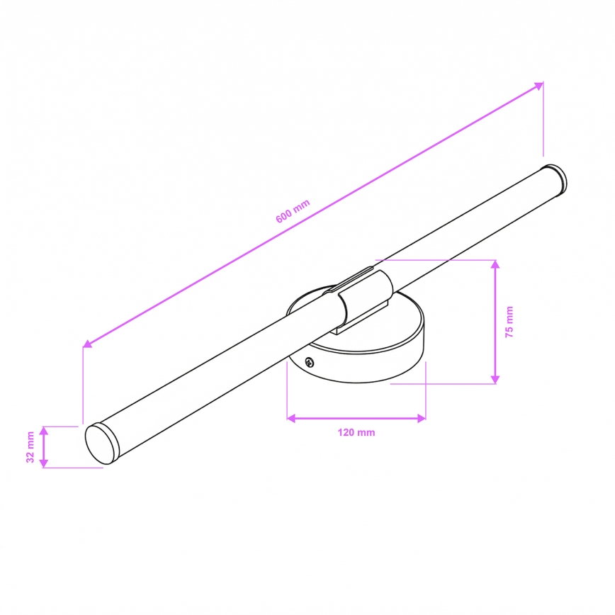 Brilagi - LARA LED fürdőszobai tükörvilágítás LED/10W/230V 60 cm IP44 fényes króm