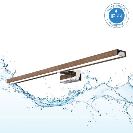 BRILAGI - LED fürdőszobai tükörvilágítás WOODY MIRROR 3v1 LED/15W/230V 80 cm IP44 fényes króm/tölgy dió