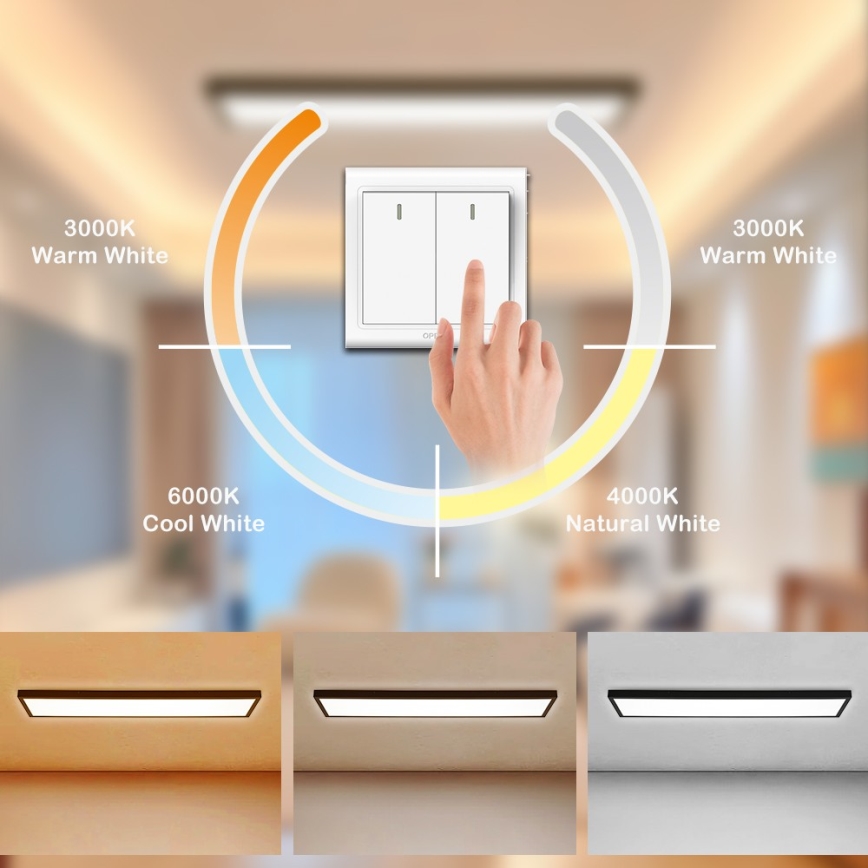 Brilagi - LED fürdőszobai mennyezeti lámpatest FRAME LED/50W/230V 120x30 cm 3000/4000/6000K IP44 fekete