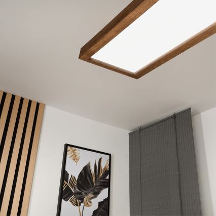 Brilagi - LED fürdőszobai mennyezeti lámpa WOODY FRAME LED/40W/230V 120x30 cm IP44 tölgy cseresznye