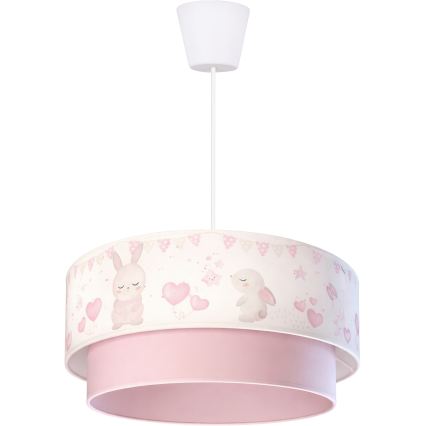 Brilagi - LED gyerek függeszték kábelre függeszthető BOBO 1xE27/60W/230V átm. 40 cm krémszínű/rózsaszín/nyuszis
