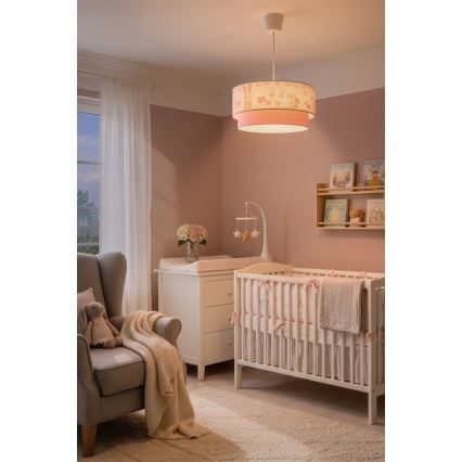 Brilagi - LED gyerek függeszték kábelre függeszthető BOBO 1xE27/60W/230V átm. 40 cm krémszínű/rózsaszín/nyuszis