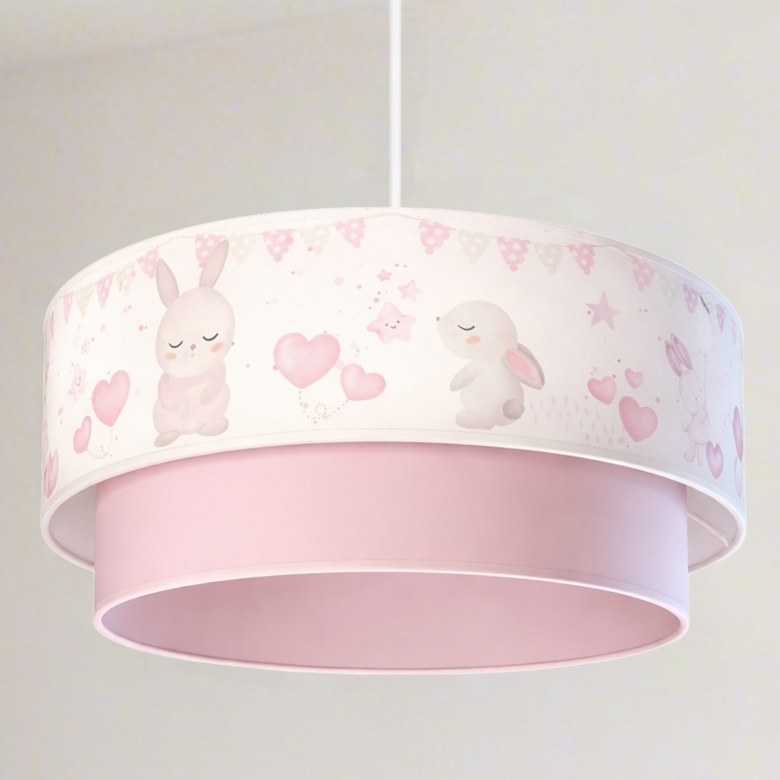 Brilagi - LED gyerek függeszték kábelre függeszthető BOBO 1xE27/60W/230V átm. 40 cm krémszínű/rózsaszín/nyuszis