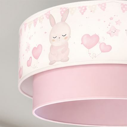 Brilagi - LED gyerek függeszték kábelre függeszthető BOBO 1xE27/60W/230V átm. 40 cm krémszínű/rózsaszín/nyuszis