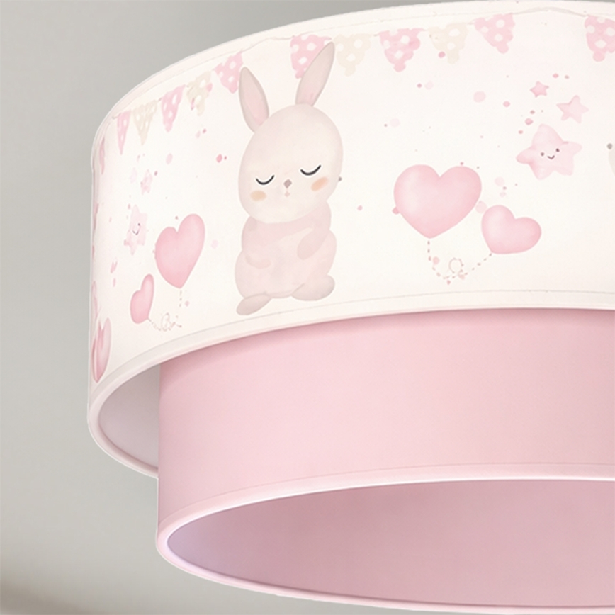 Brilagi - LED gyerek függeszték kábelre függeszthető BOBO 1xE27/60W/230V átm. 40 cm krémszínű/rózsaszín/nyuszis