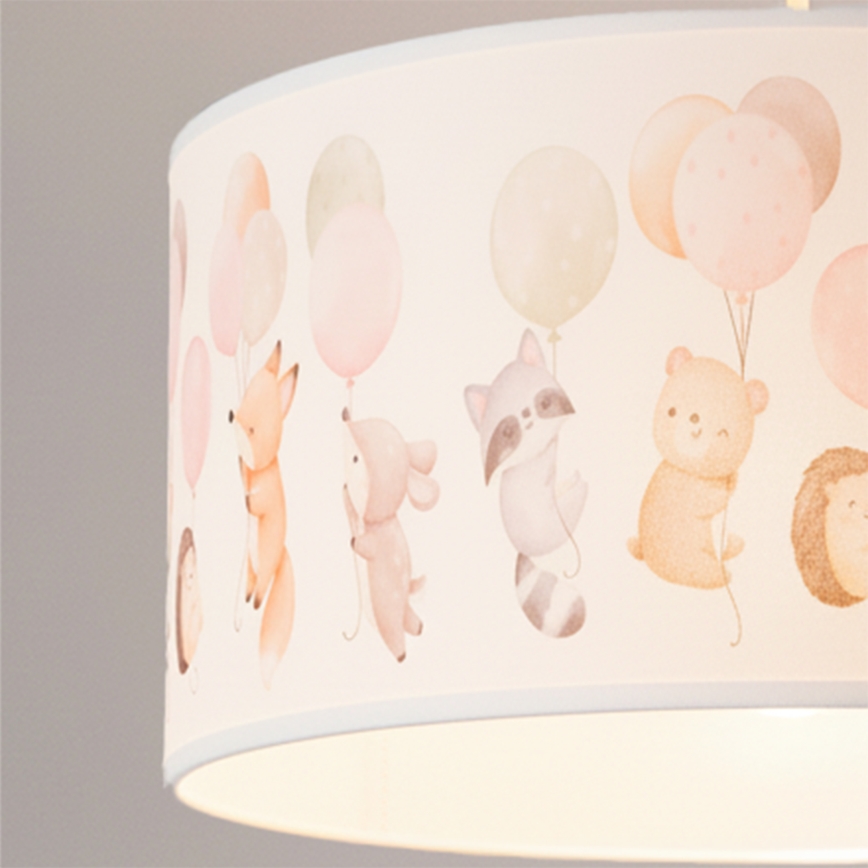 Brilagi - LED gyerek csillár zsinórral BOBO 1xE27/10W/230V Ø 35 cm fehér/állatkás