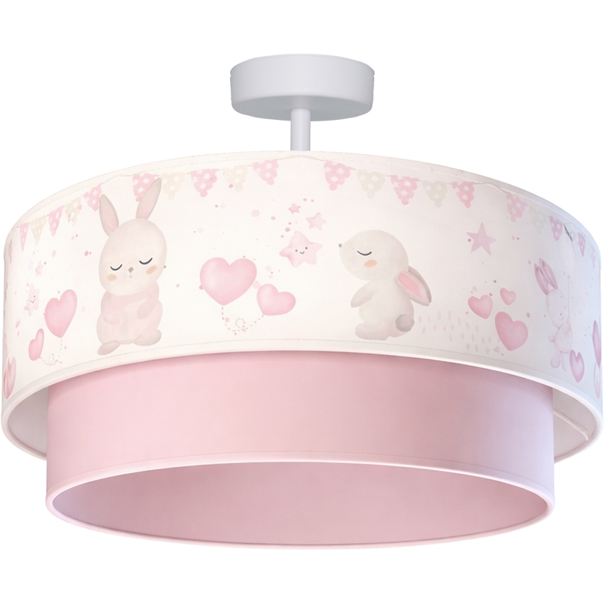 Brilagi - LED gyermek ráépített mennyezeti lámpa BOBO 1xE27/60W/230V átm. 40 cm krémszínű/rózsaszín/nyuszik