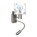Brilagi - LED Gyerek flexibilis fali lámpa BOBO 1xE27/25W/230V + LED/3W matt króm/fehér/kék/macis